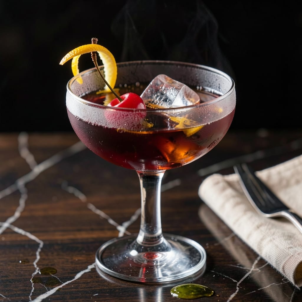 Manhattan Drink Recipe Bourbon: Classic Cocktail With Rye and Sweet Vermouth