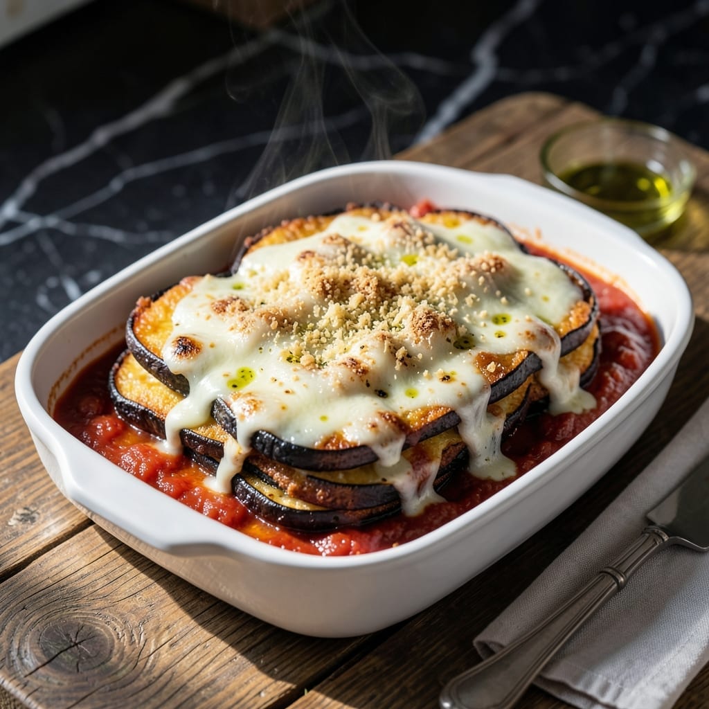 Aubergine Parmigiana Recipe: Layered Italian Comfort with Melted Cheese