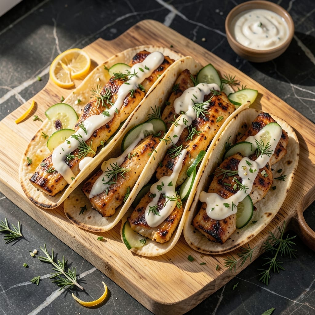 Bj's Mediterranean Chicken Pita Tacos Recipe: Zesty Feta and Tzatziki Fusion