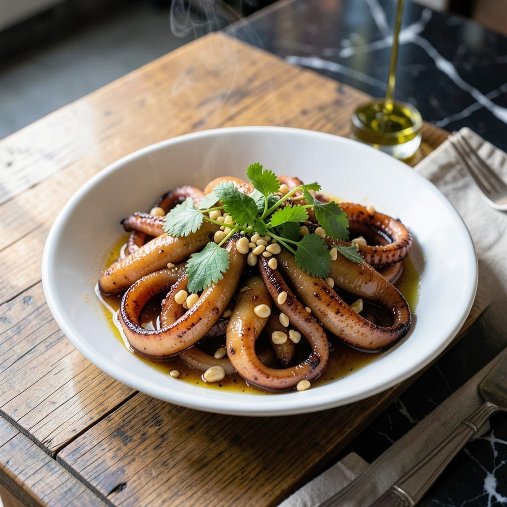 Vietnamese Squid Recipe: Garlic Butter Glaze with Fresh Herbs