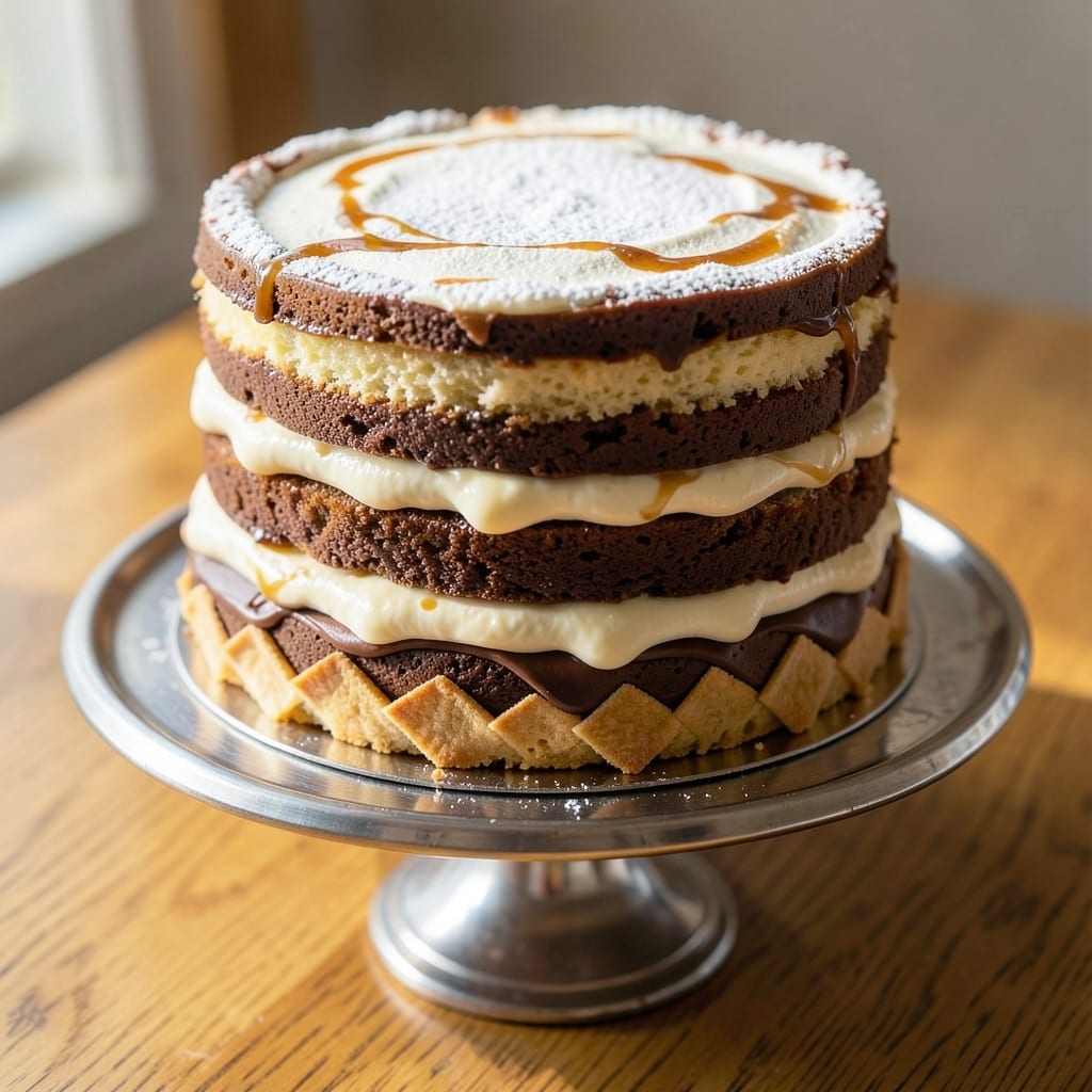 3 Recipe Cake: Layered Vanilla and Chocolate Magic in One Tin