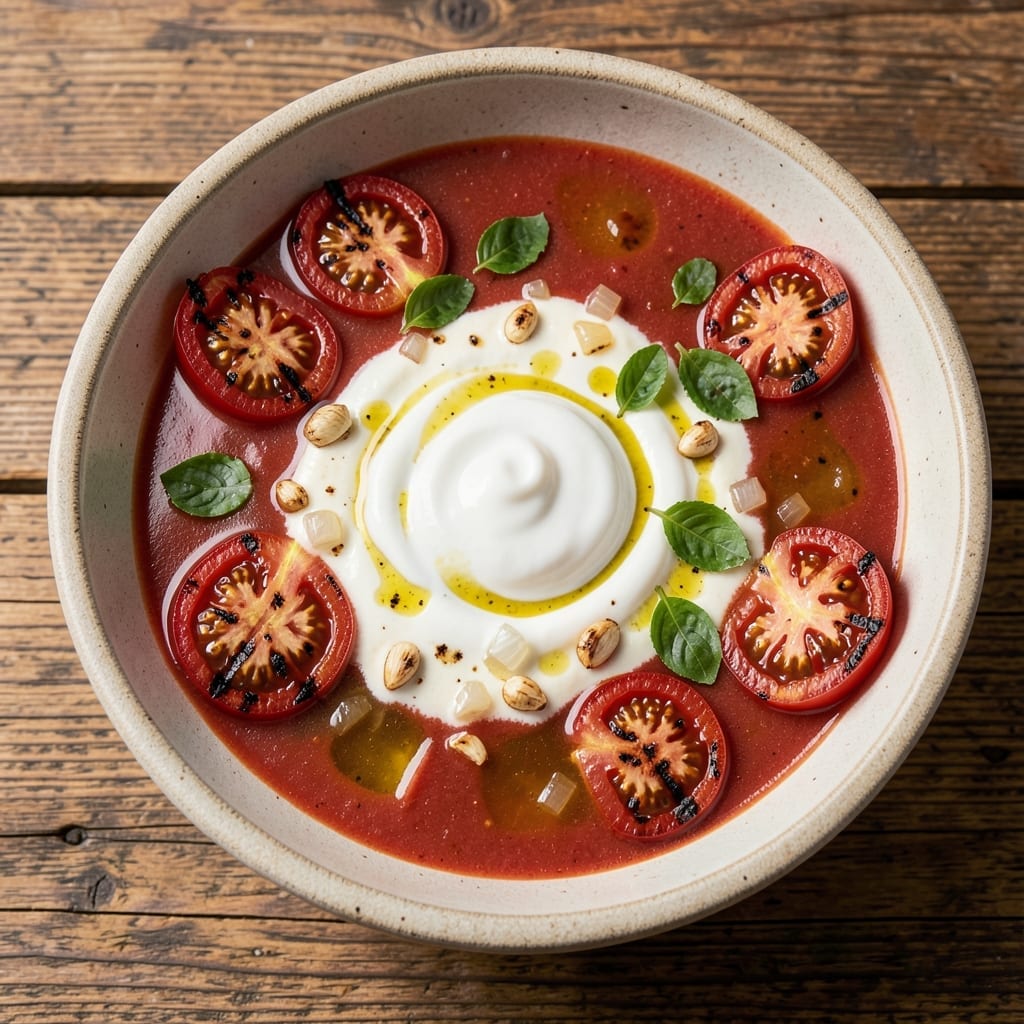110° Grill Tomato Soup Recipe: Smoky Char and Creamy Velvety Balance