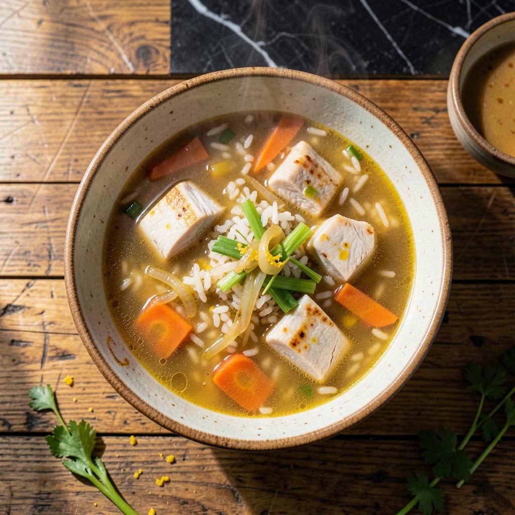 Demos Chicken Rice Soup Recipe: Greek Lemon and Herb Infused Bowl