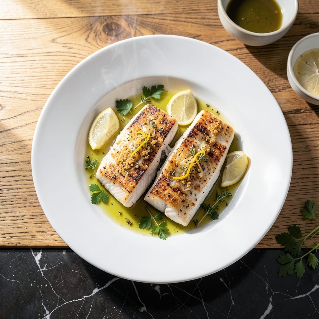 Baked Turbot Recipe: Buttery Flakes With Lemon Herb Crust