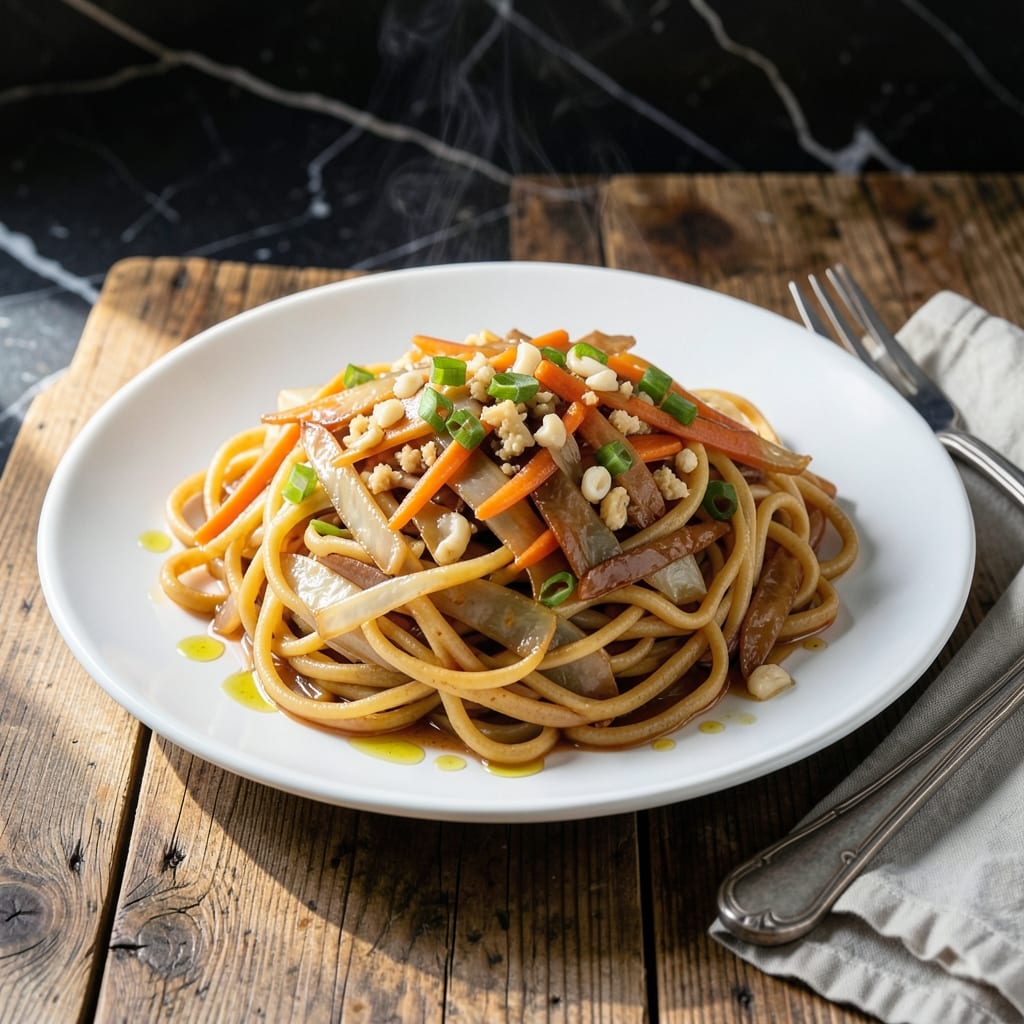 Mock Chow Mein Recipe: Wok-Tossed Noodles With Crunchy Veggies
