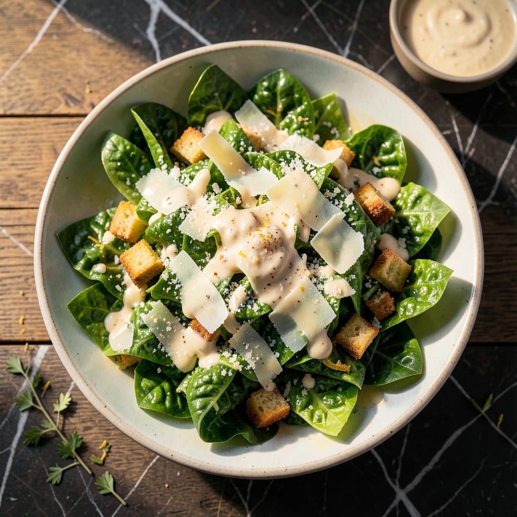 Caesar Salad Recipe UK: Classic Creamy Dressing With Parmesan Crisp