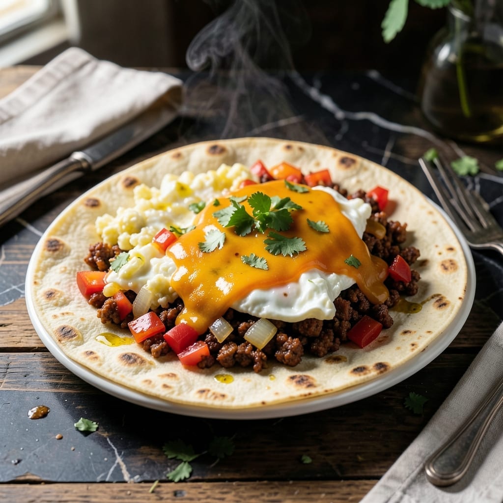 Santiago's Breakfast Burrito Recipe: Spiced Eggs and Chorizo in a Warm Tortilla