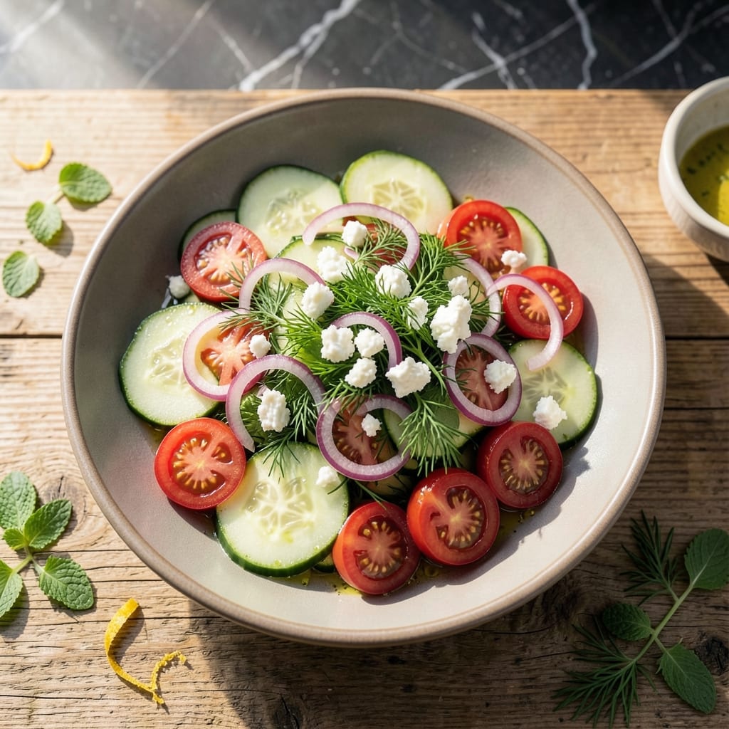 Taziki's Cucumber Tomato Salad Recipe: Fresh Mediterranean Crunch in Minutes