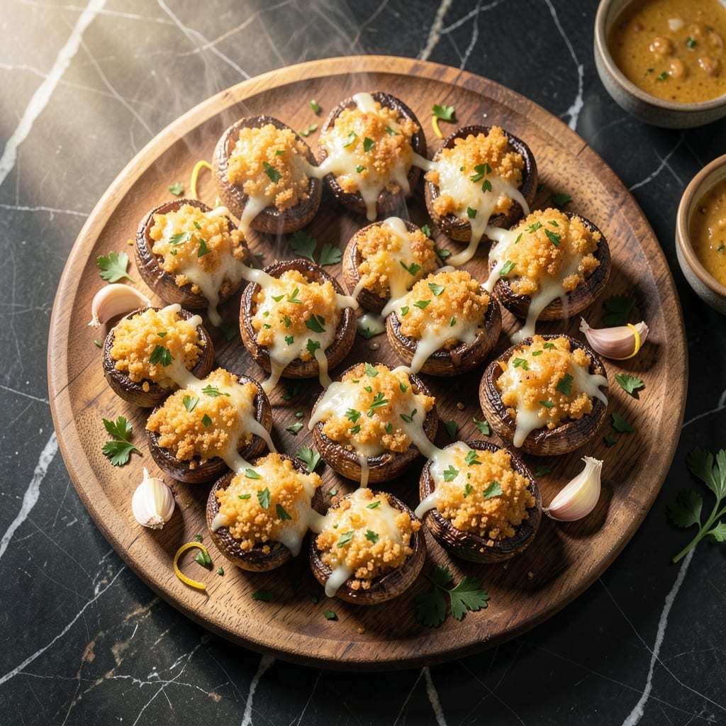 Carrabba's Stuffed Mushroom Recipe: Garlic-Herb Breadcrumbs With Mozzarella