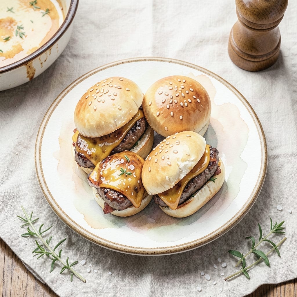 Beef Sliders Recipe in Oven: Mini Burgers with Melty Cheese