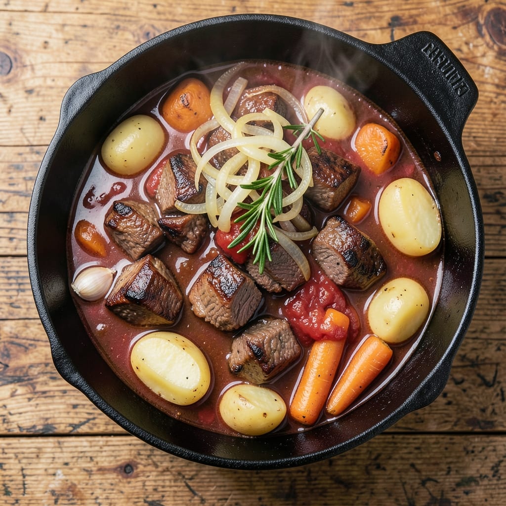 4 Hour Beef Stew Recipe: Deeply Savory Braise With Caramelized Fond