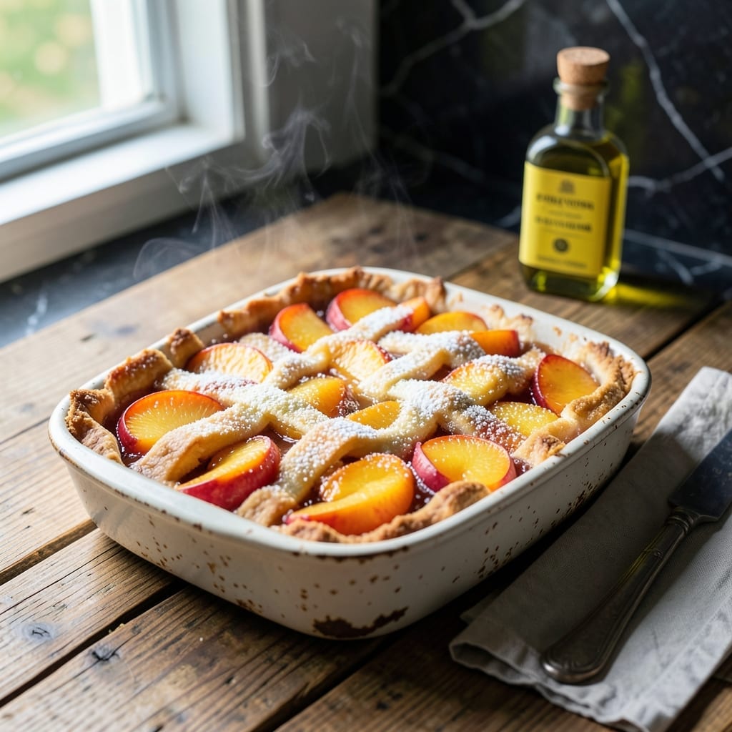 Peach Cobbler Recipe With Pie Crust: Buttery Lattice Topping Over Juicy Peaches