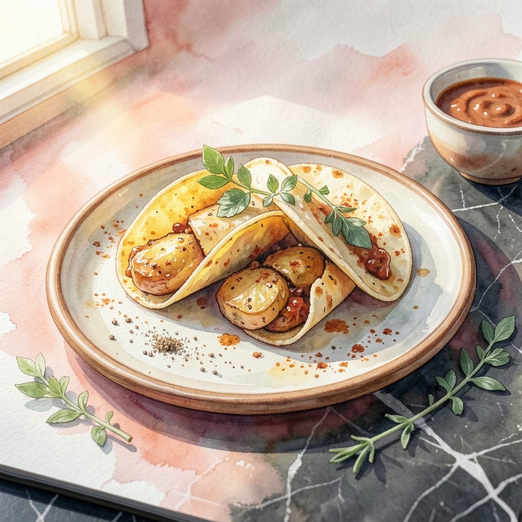 Potato Tacos Recipe Mexican: Crispy Spuds in Warm Corn Tortillas Potato Tacos Recipe Mexican: Crispy Spuds in Warm Corn Tortillas