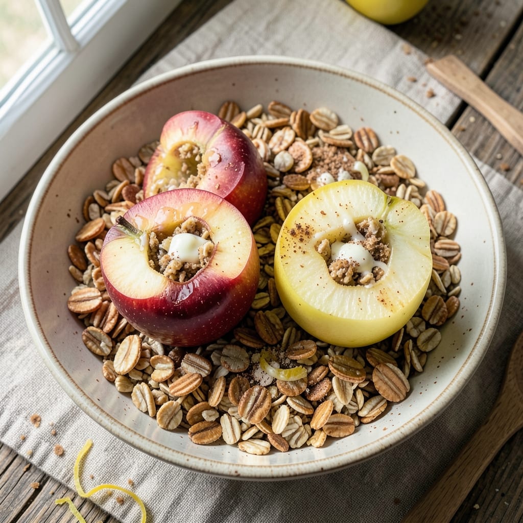 2 Apples Recipe: Spiced Baked Apples With Crispy Topping