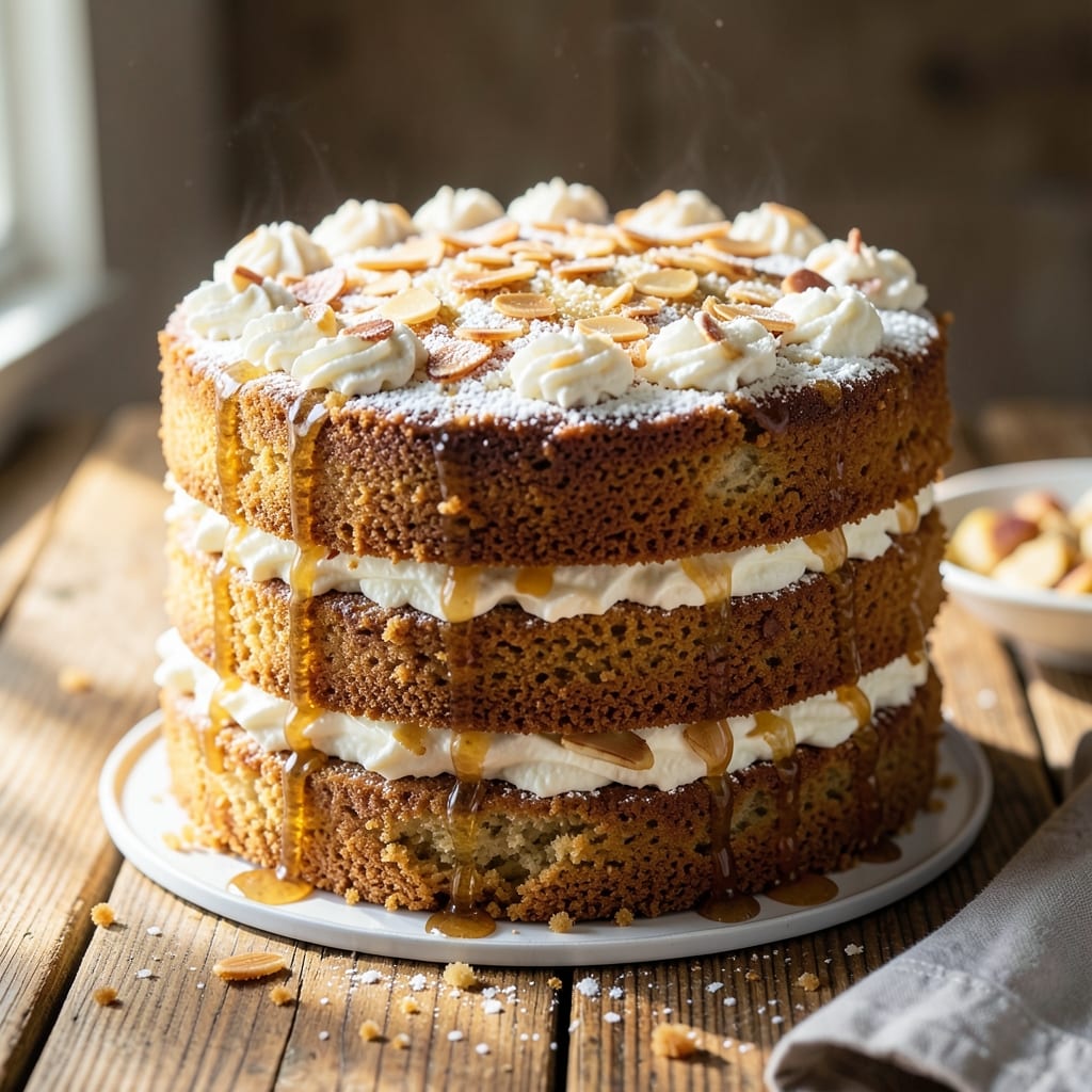 2 Layer Almond Cake Recipe: Nutty Crunch Between Moist Vanilla Layers