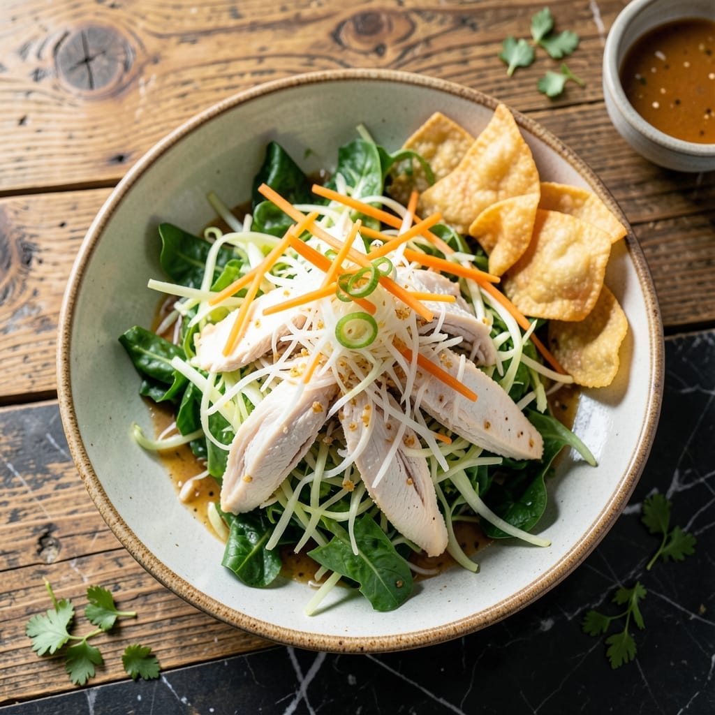Chinese Chicken Salad Recipe Wolfgang Puck: Celebrity Chef Crunch and Zing