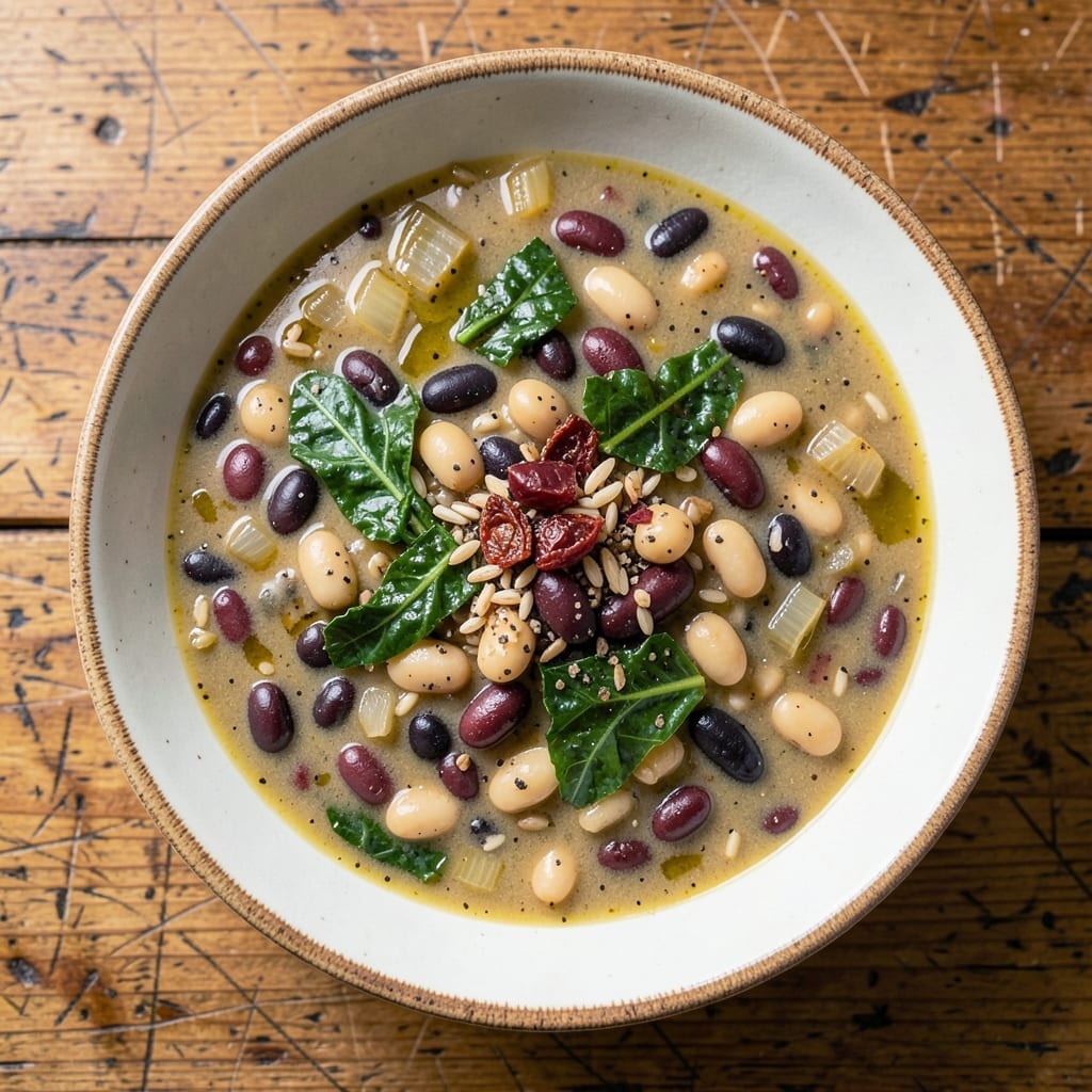3 Bean Minestrone Soup Recipe Blue Zone: Longevity-Boosting Protein-Packed Bowl