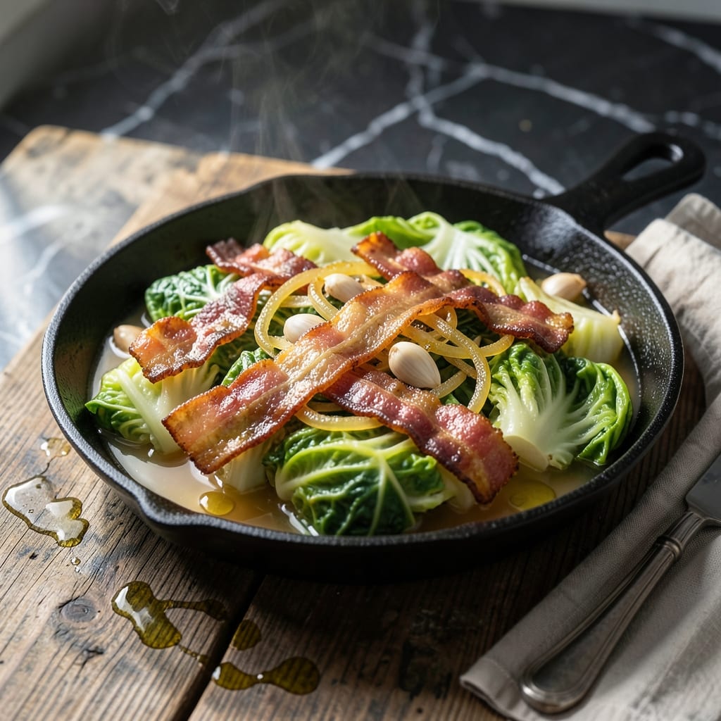 Cabbages Recipe: Simple Braised Tenderness with Bacon