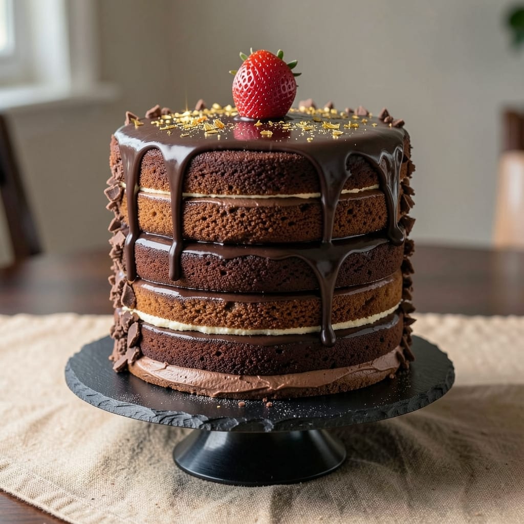 16-Layer Chocolate Cake Recipe: Moist Sponges and Rich Ganache Rivers