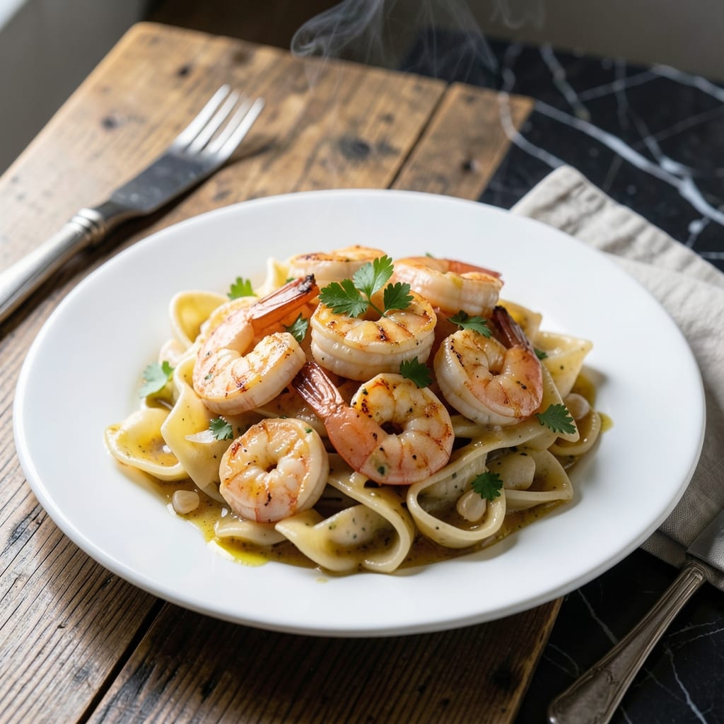 Shells Shrimp Pasta Recipe: Garlicky Seafood in Creamy Sauce