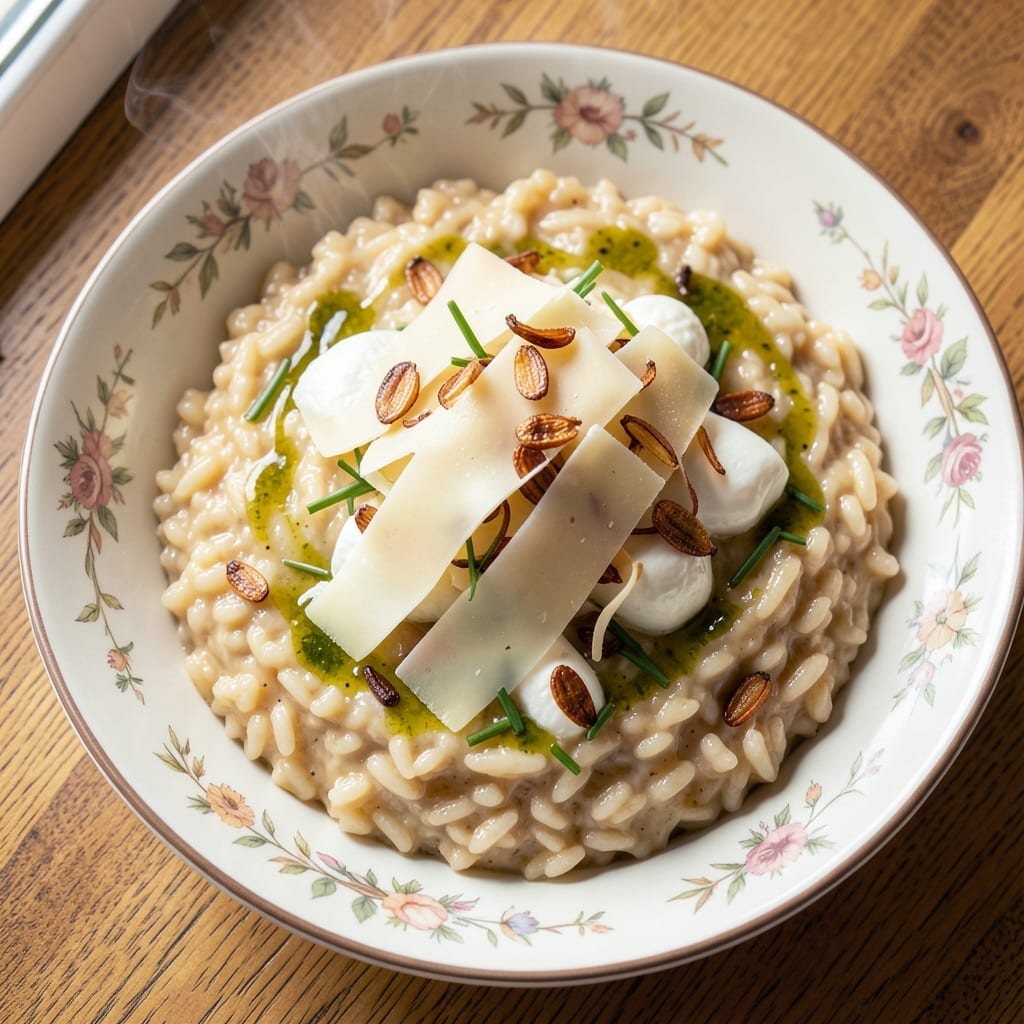 3 Cheese Risotto Recipe: Velvety Creaminess With Parmesan Crunch