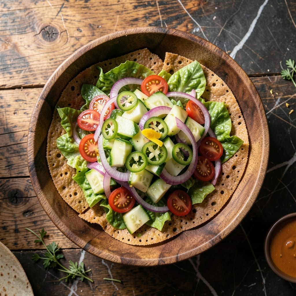 Ethiopian Salad Recipe: Spiced Freshness With Injera Crunch
