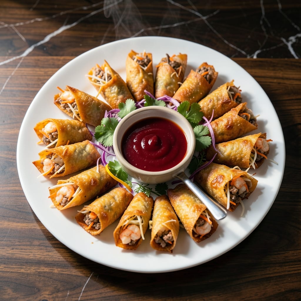 Fried Shrimp Spring Rolls Recipe: Crispy Golden Wrappers With Sweet Shrimp