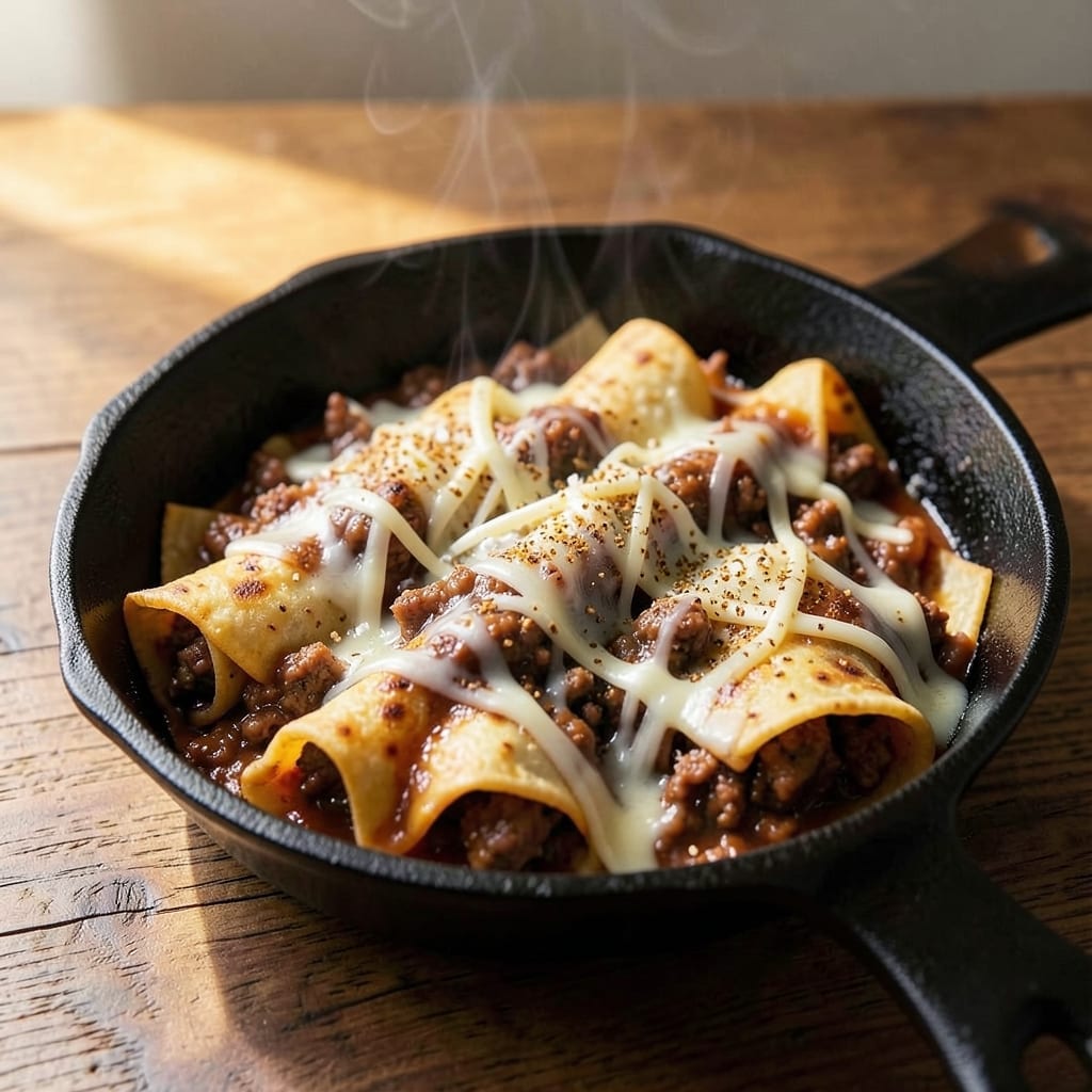 5-Ingredient Beef Enchiladas Recipe: Smoky Tortilla Hugs With Melted Cheese