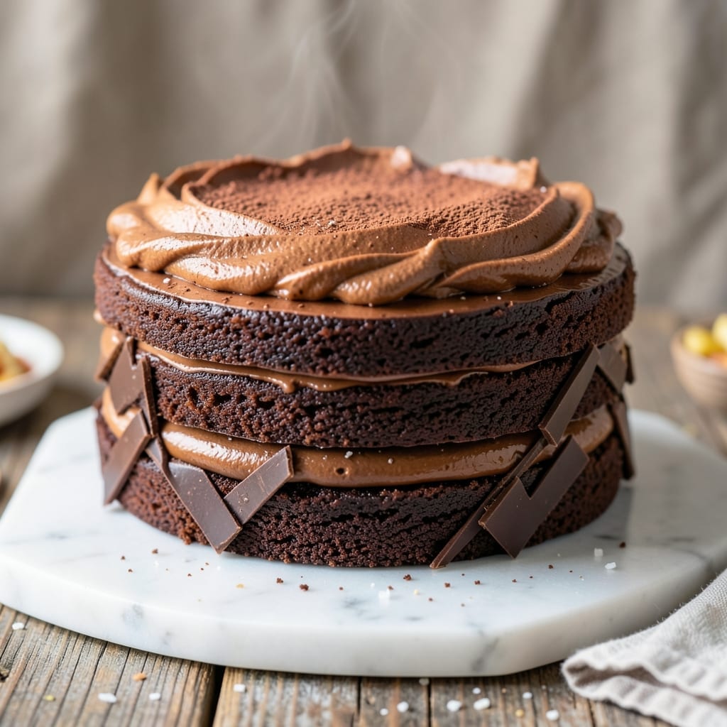 3-Layer 9-Inch Chocolate Cake Recipe: Moist Crumb and Fudgy Swirls in One Tin
