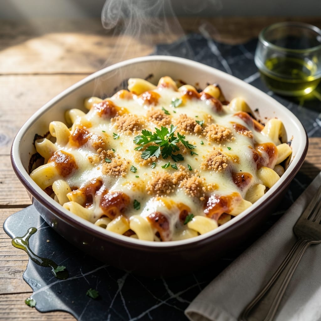 Pasta and Cheese Recipe Baked: Bubbly Top and Gooey Layers