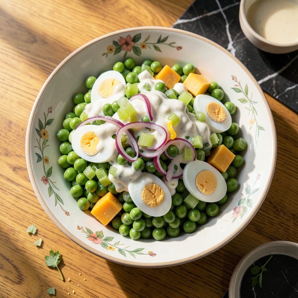 Green Pea Salad Recipe With Mayonnaise: Retro Creamy Crunch for Potlucks