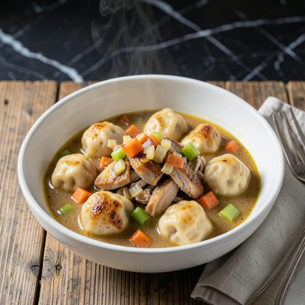 Chef Britt Rescigno Chicken and Dumplings Recipe: Homestyle Fluffy Pillows in Rich Broth