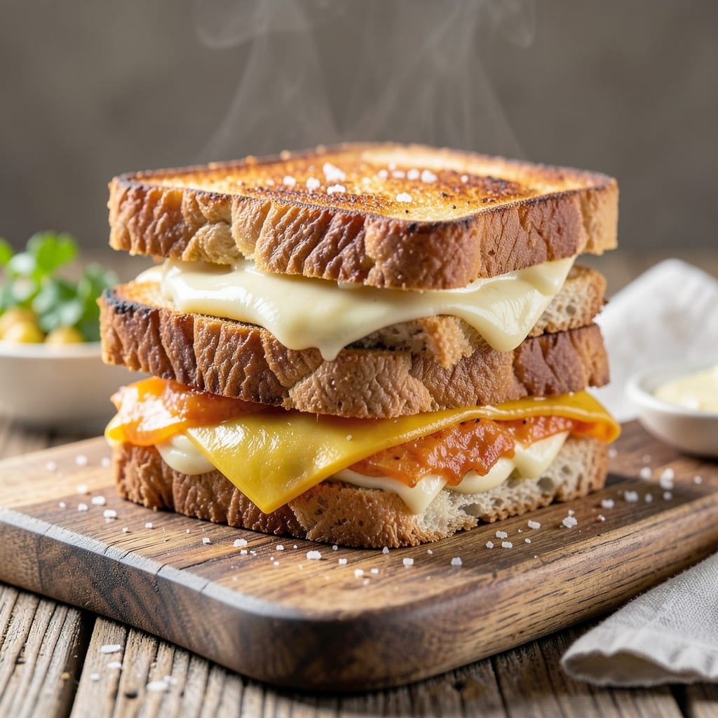 3 Cheese Grilled Cheese Sandwich Recipe: Gooey Layers and Crispy Crusts