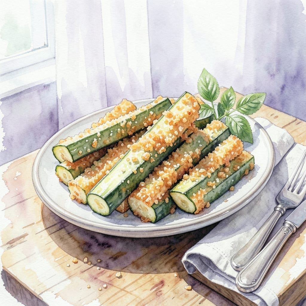 Recipe For Oven Fried Zucchini Sticks: Parmesan Crusted Crunch Without the Frying