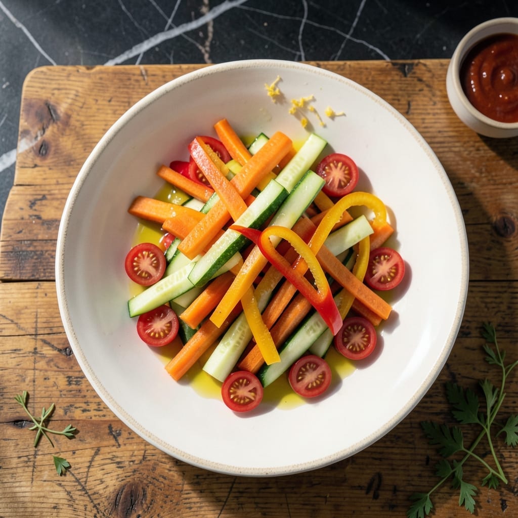 Finger Salad Recipe: Crunchy Vegetables With Zesty Dressing