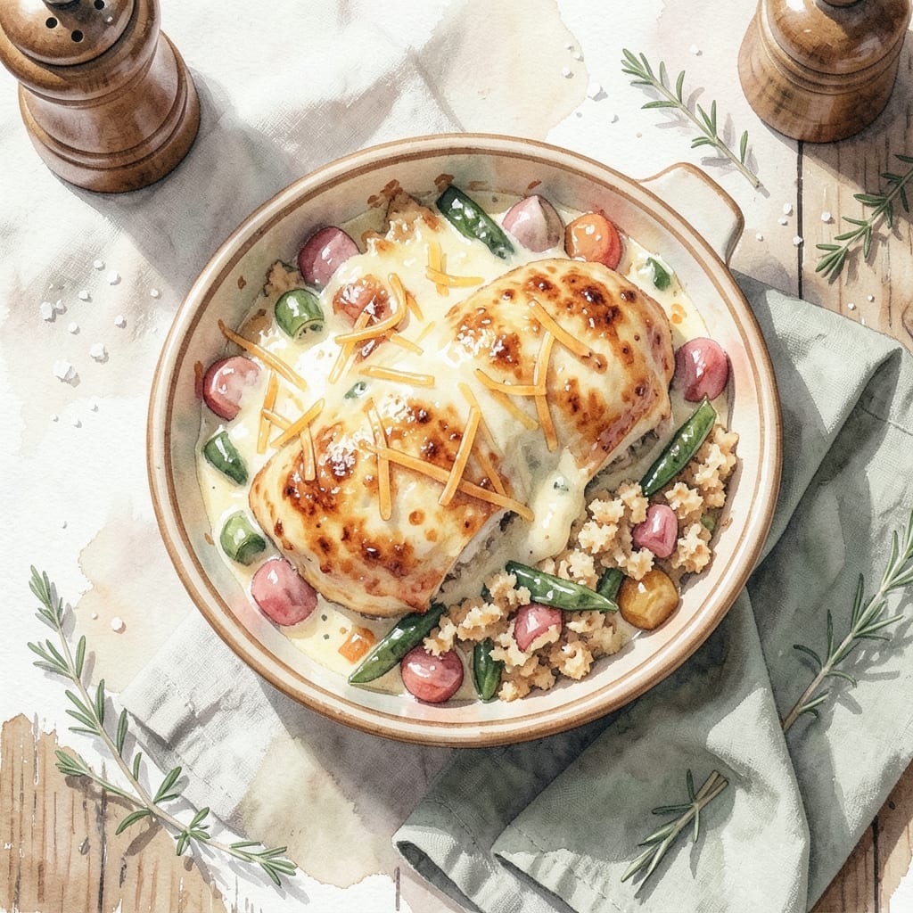 Recipe for Chicken Casserole With Stove Top Dressing: Creamy Bake With Crunchy Topping