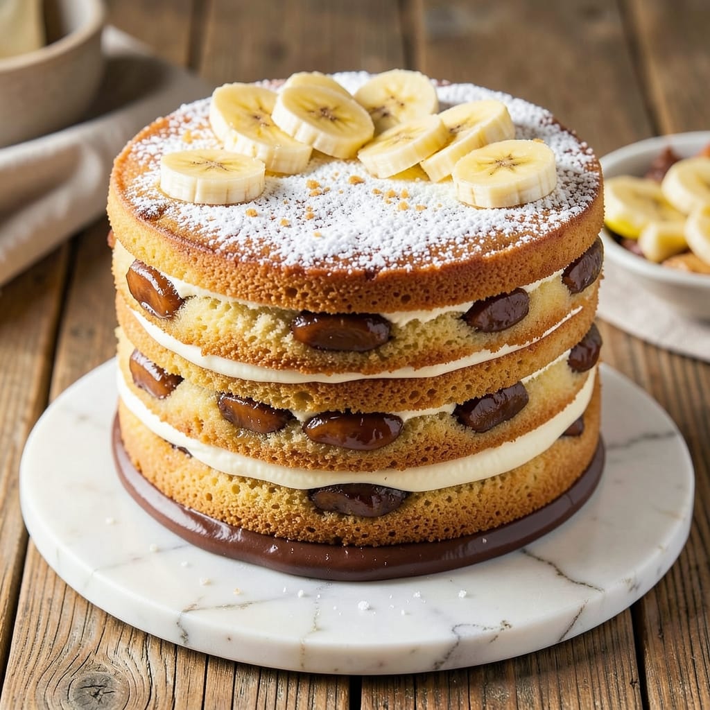 3 Layer Banana Cake Recipe: Warm Spice Swirls and Buttery Fondant Crown
