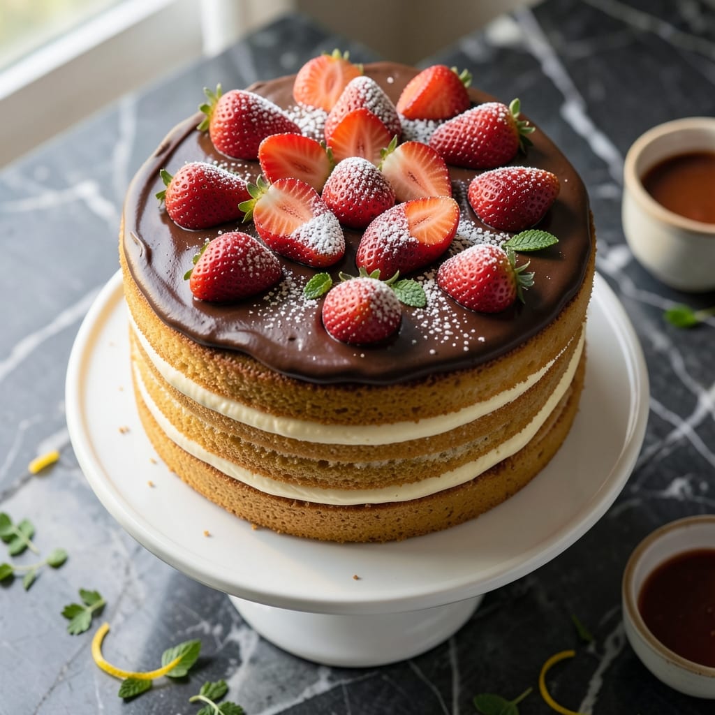 Safeway Strawberry Boston Cream Cake Recipe: Layers of Vanilla Custard and Fresh Berries