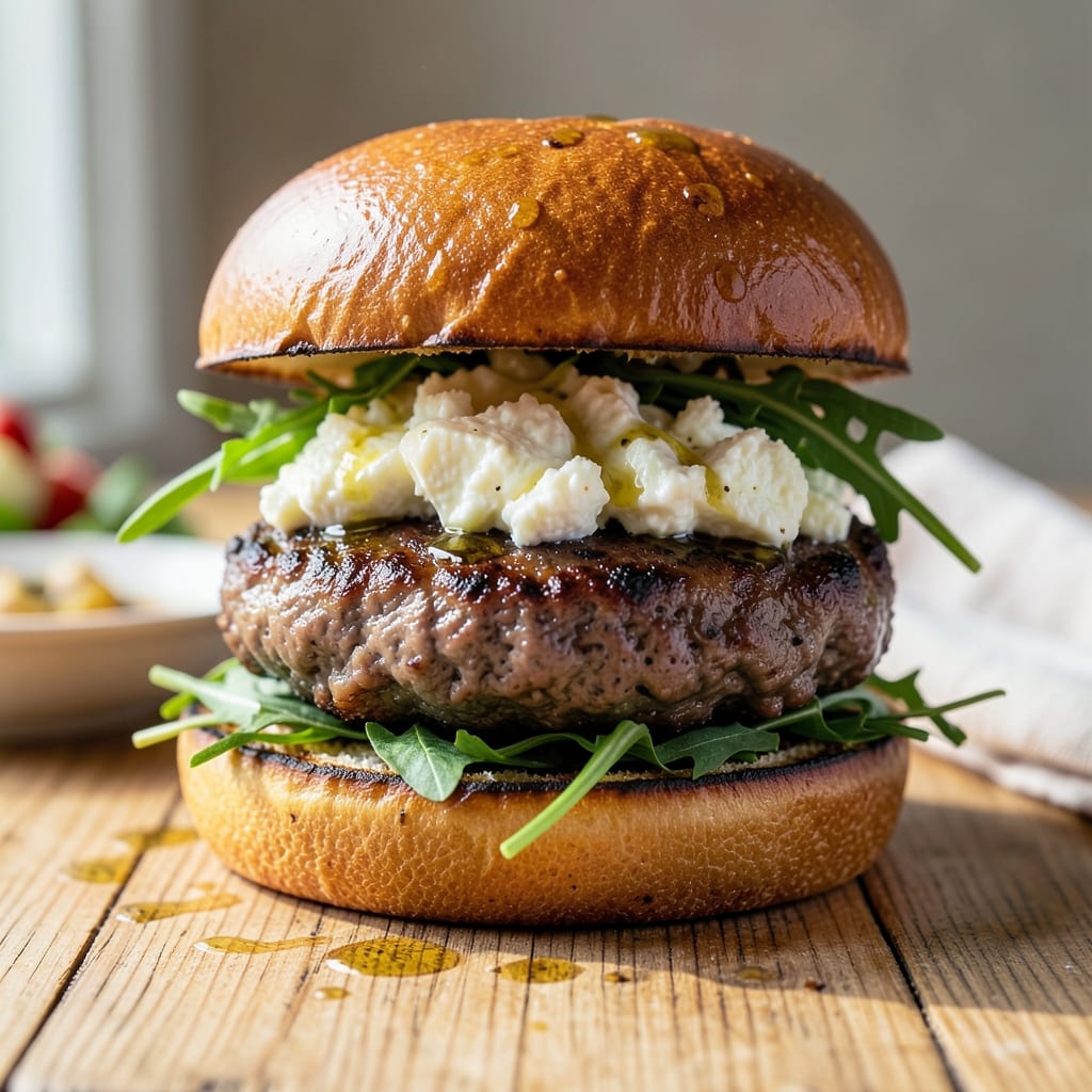 Goat Cheese Burger Recipe: Creamy Tang with Grilled Perfection