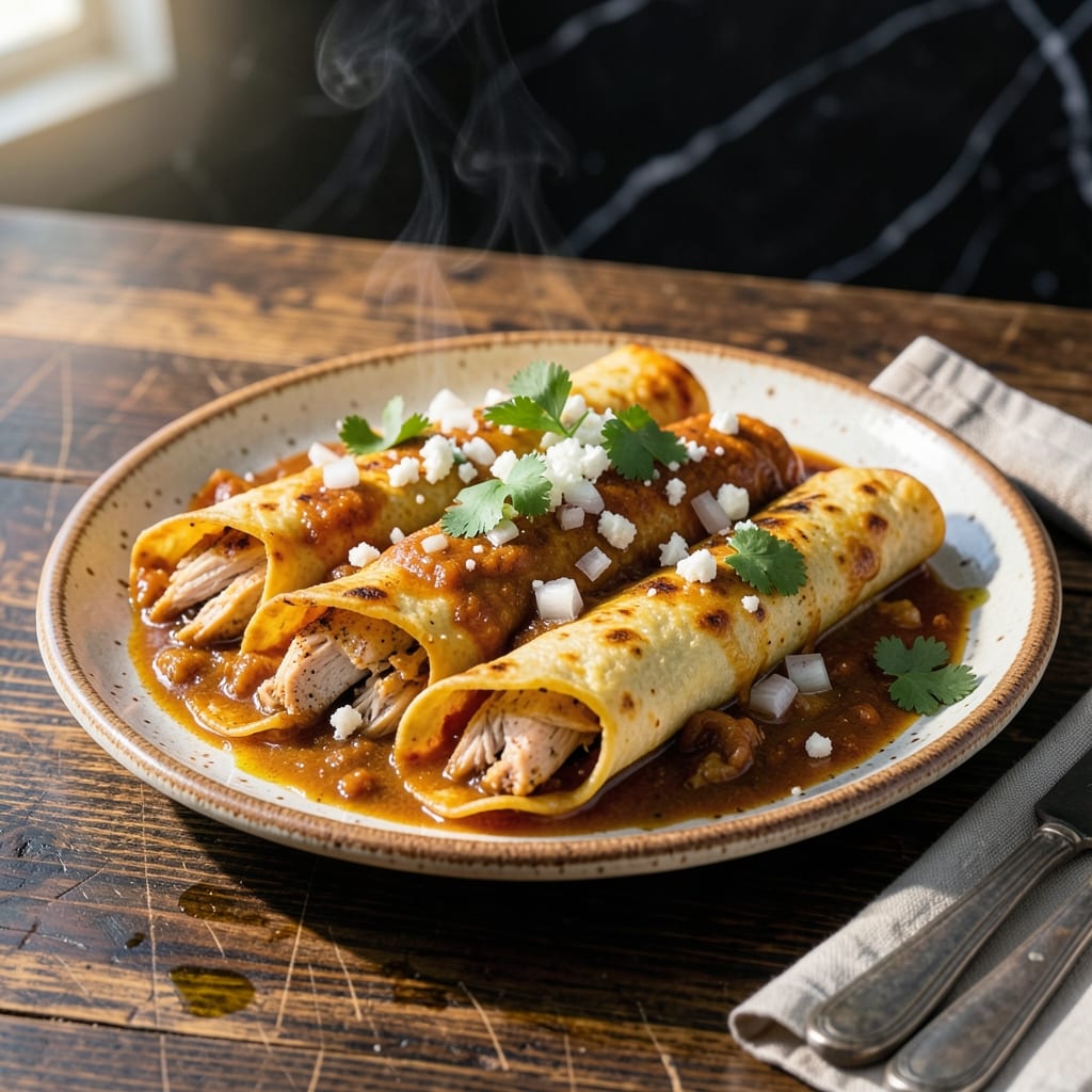 Authentic Mexican Chicken Enchilada Recipe: Saucy Spiced Perfection with Melted Cheese