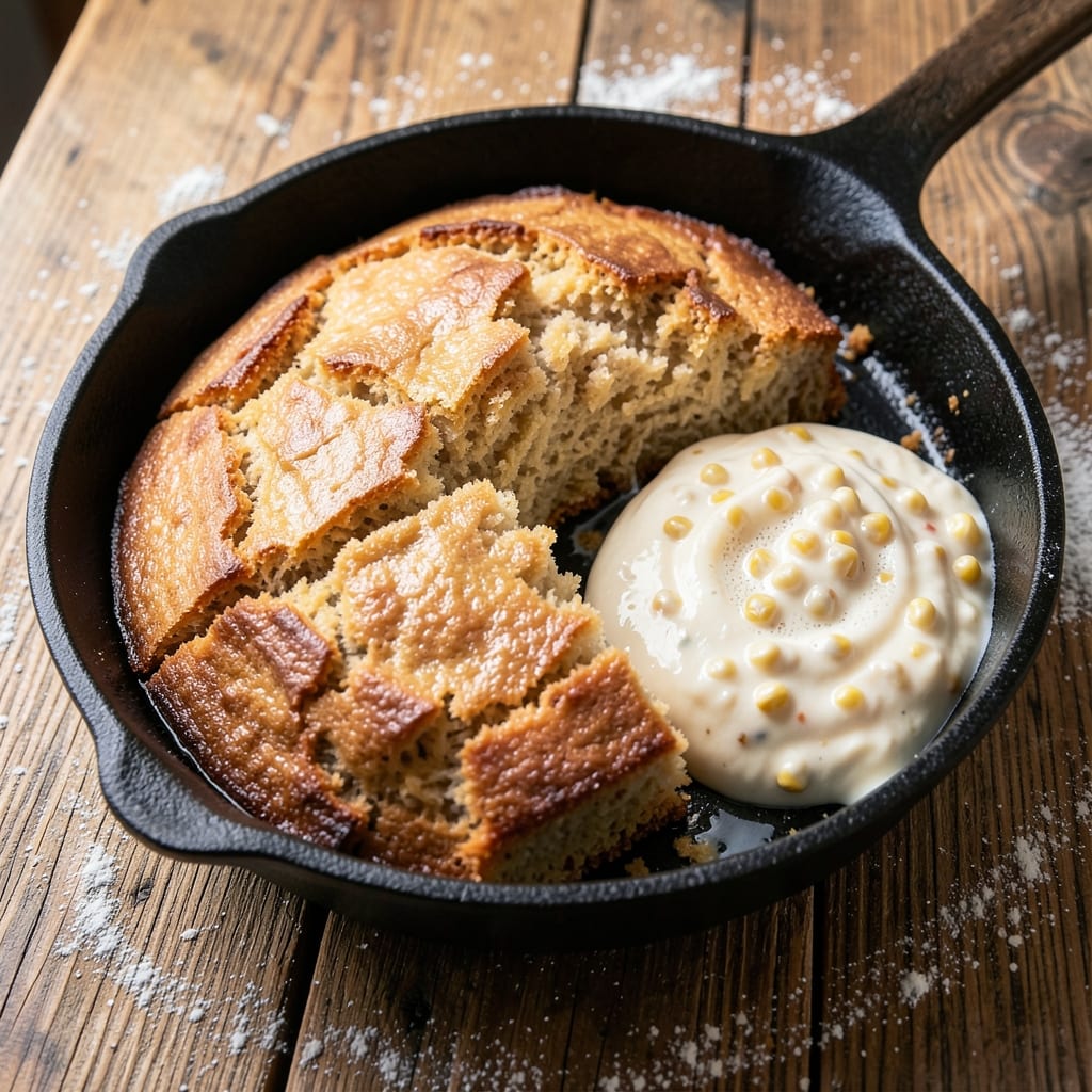 4-Ingredient Cornbread With Creamed Corn Recipe: Southern-Style Double Duty in One Bowl