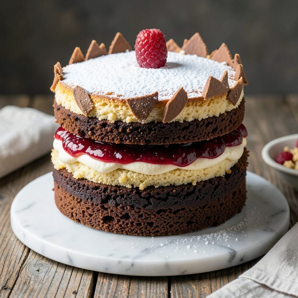 2 Layer Surprise Cake Recipe: Hidden Chocolate Swirl in Vanilla Bliss 2 Layer Surprise Cake Recipe: Hidden Chocolate Swirl in Vanilla Bliss