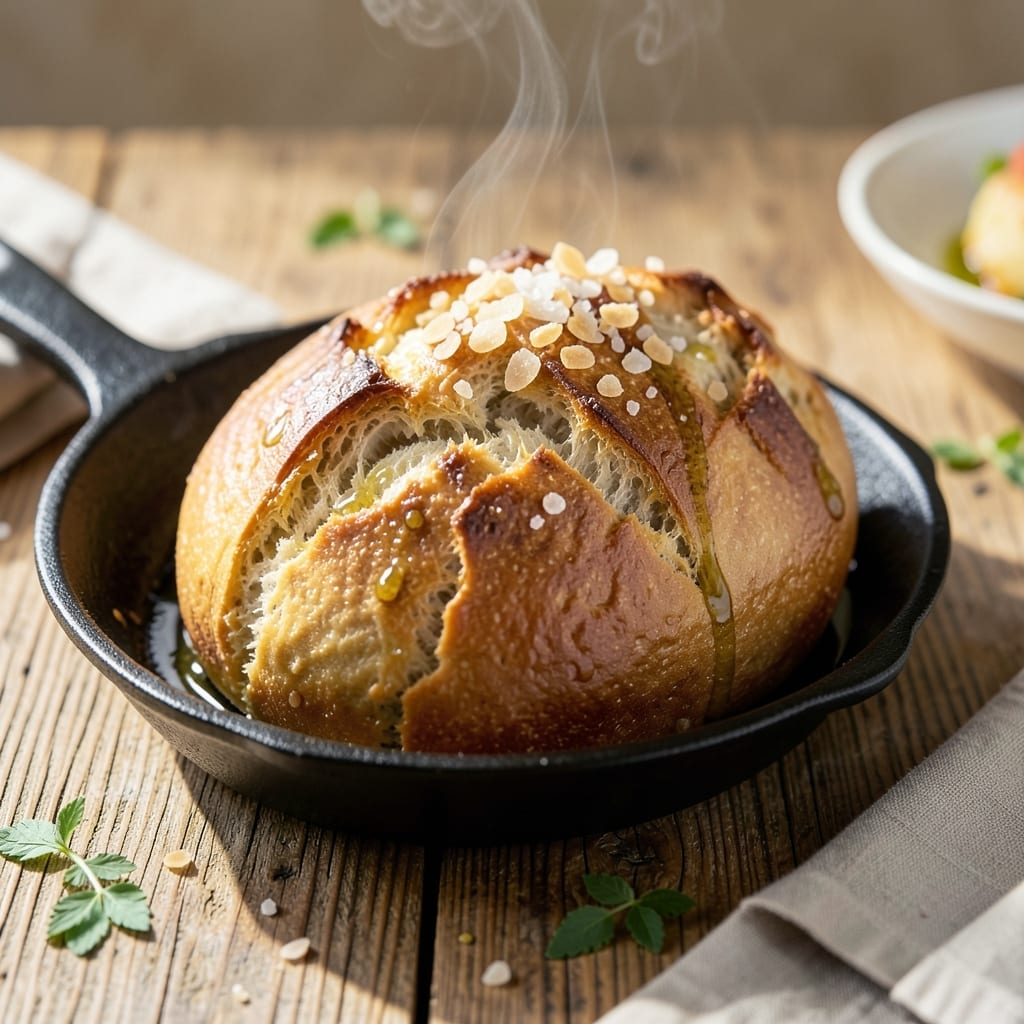3 Ingredient No-Yeast Bread Recipe: Quick Rise, Crispy Crust Magic