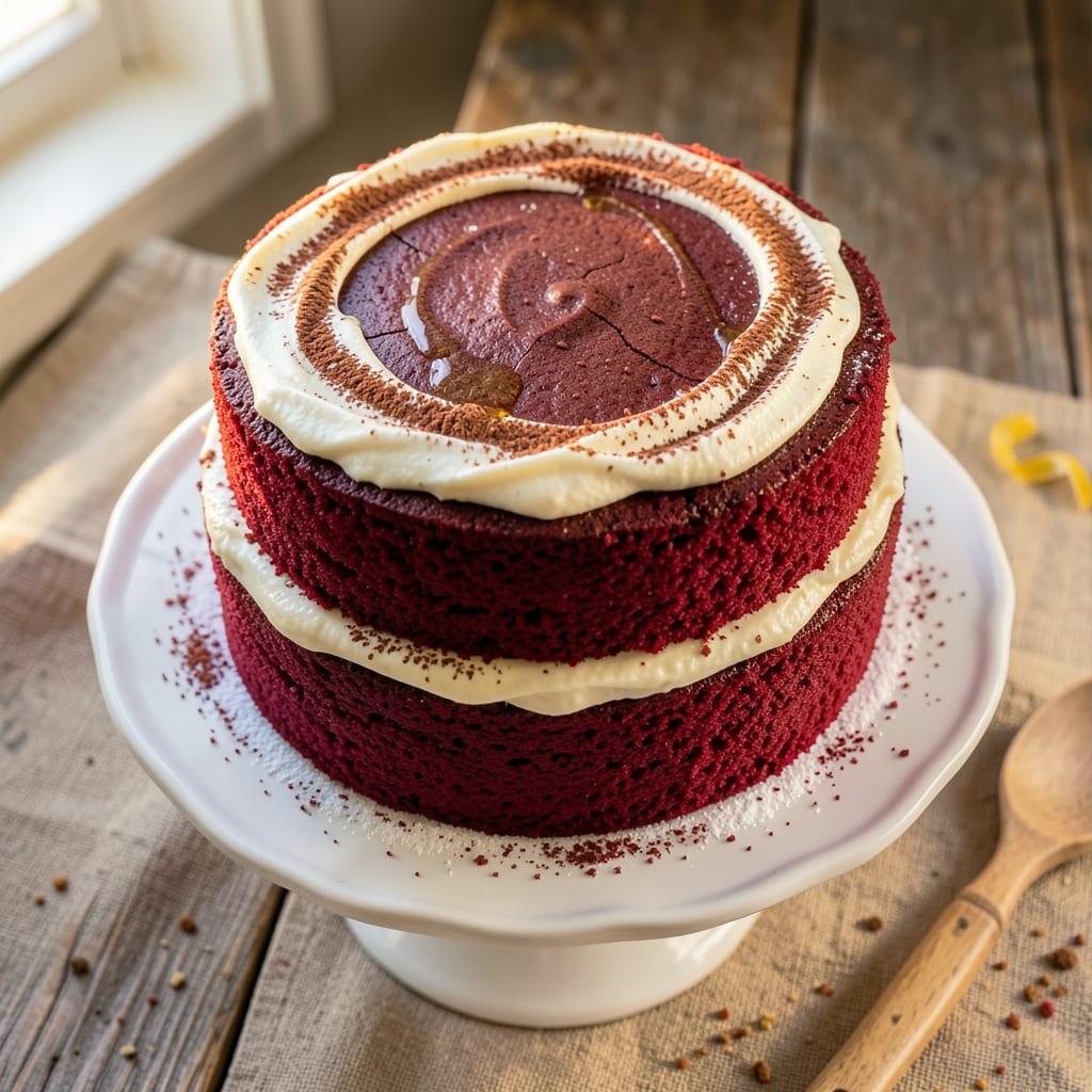 12-Inch Red Velvet Cake Recipe: Deep Red Layers and Creamy Buttercream Rivers
