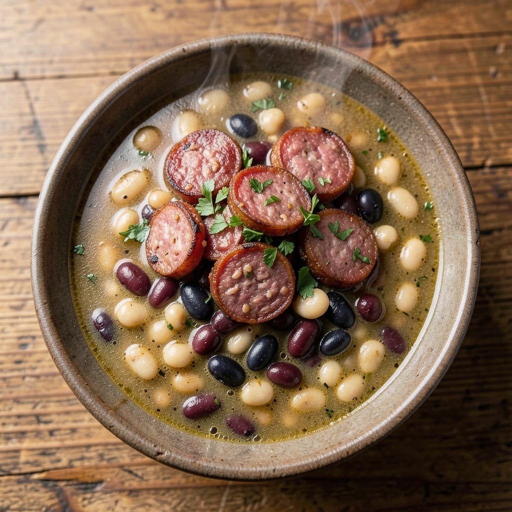 15 Bean Soup With Italian Sausage Recipe: Smoky Sausage Depth in Hearty Bowl