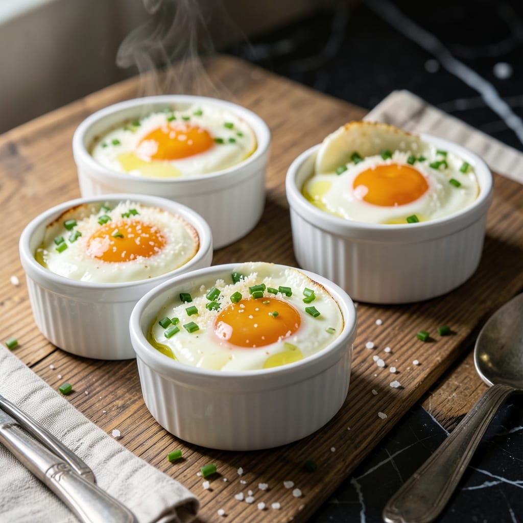 Baked Eggs Recipe Ramekin: Runny Yolks in a Buttery Crust