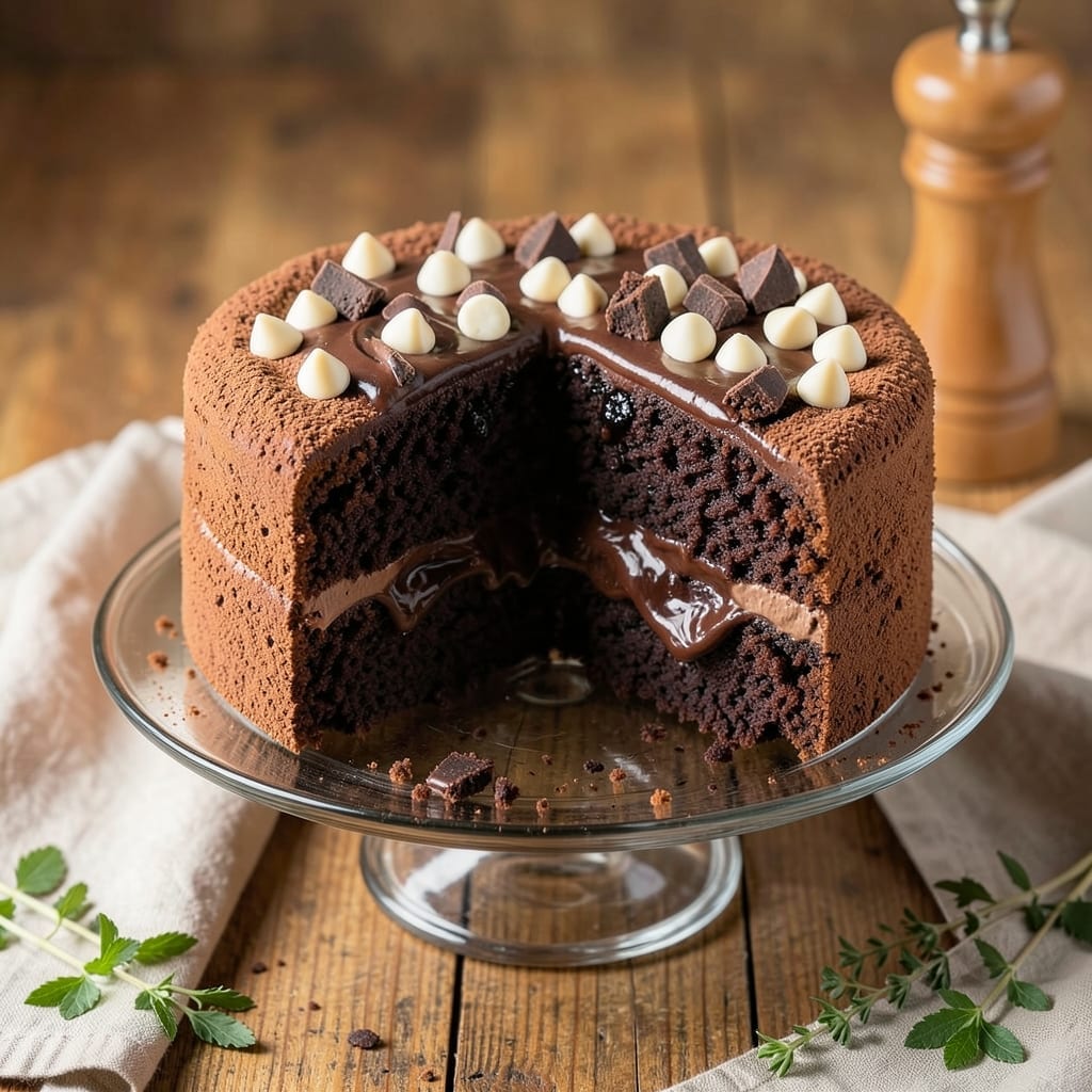 4 Chocolate Cake Recipe: Fudgy Layers and Rich Ganache Rivers