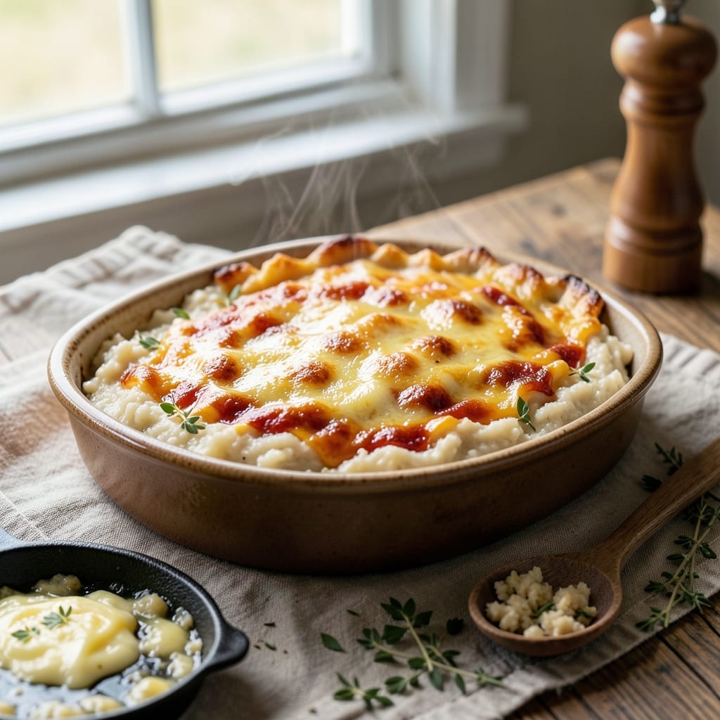 4 Rivers Baked Cheese Grits Recipe: Fourfold Cheese Melting Magic