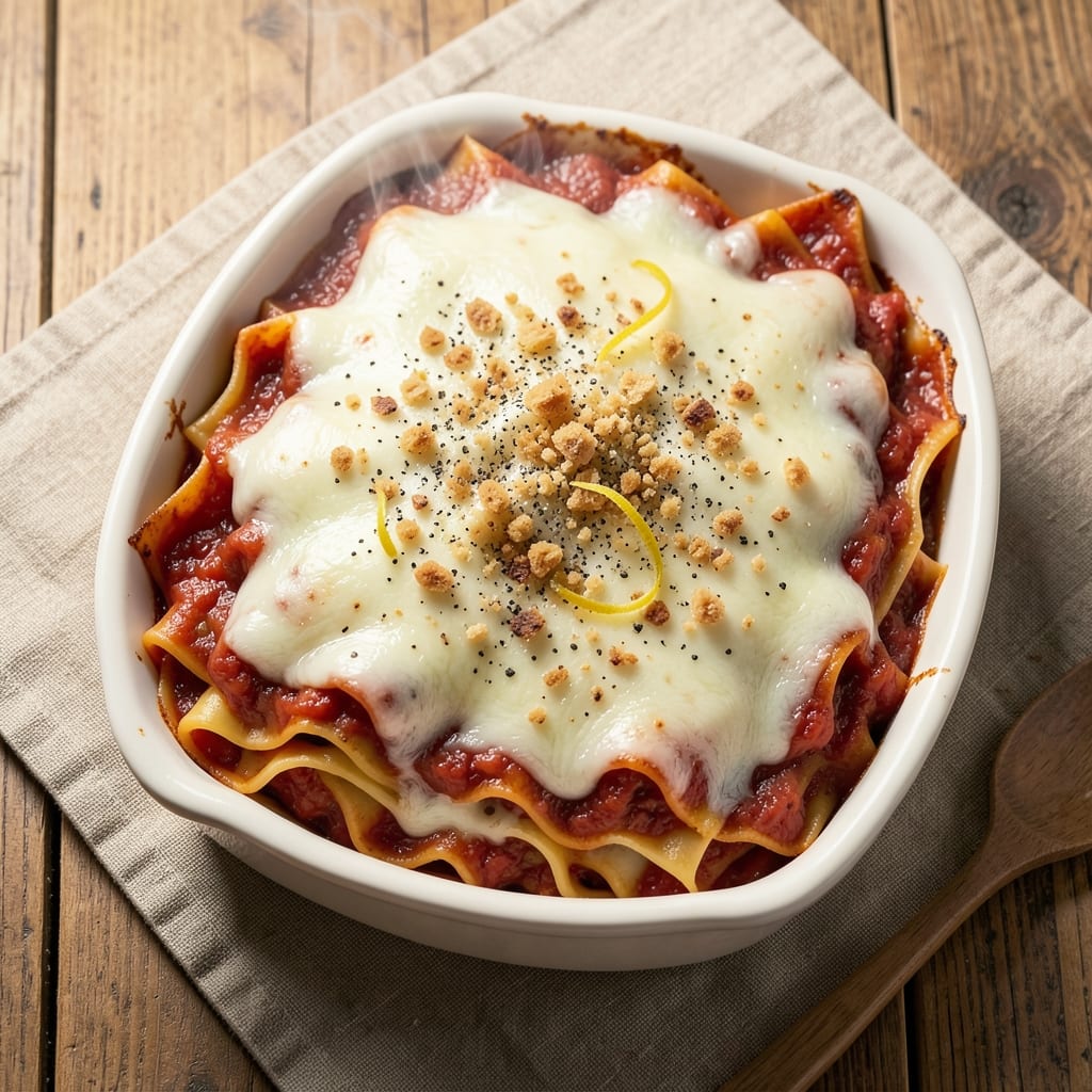 3 Cheese Lasagna Recipe No Meat: Layers of Melty Mozzarella, Parmesan, and Ricotta Bliss