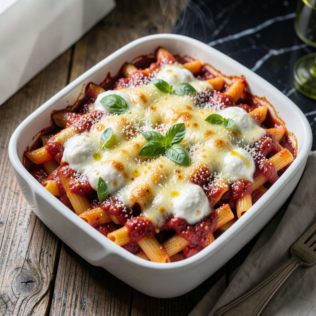 Baked Ziti Recipe With Ricotta: Three-Cheese Layered Indulgence